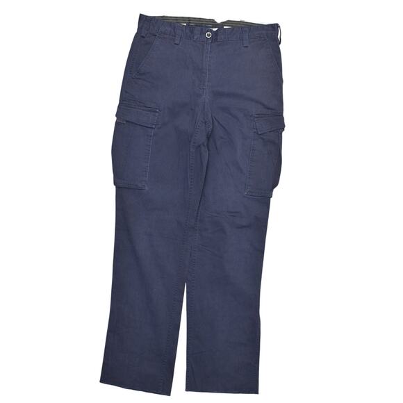 Lands' End Women's Blue Cargo Pants Straight Cotton Blend 6P Zip Solid - Picture 1 of 7